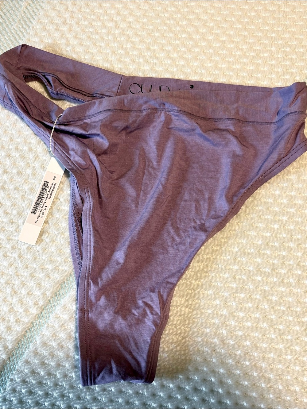NWT CUUP high waisted Women's Modal Thong Panty in Amethyst Size 3